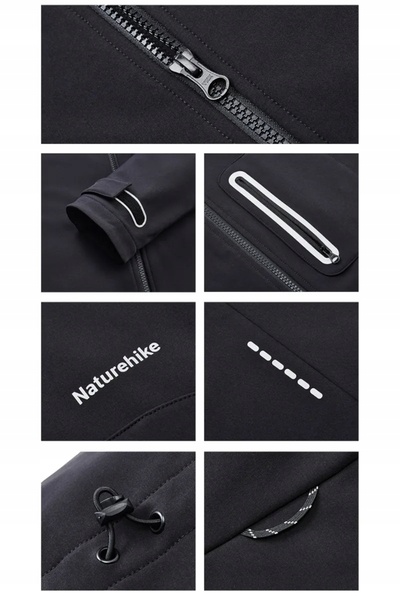 NO BRAND Naturehike CYY2441FS071 Jachetă softshell pentru bărbați, negru, L