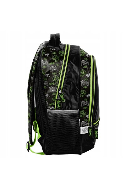 NO BRAND Rucsac școlar cu multiple compartimente Paso Negru, Multicolor, Verd...