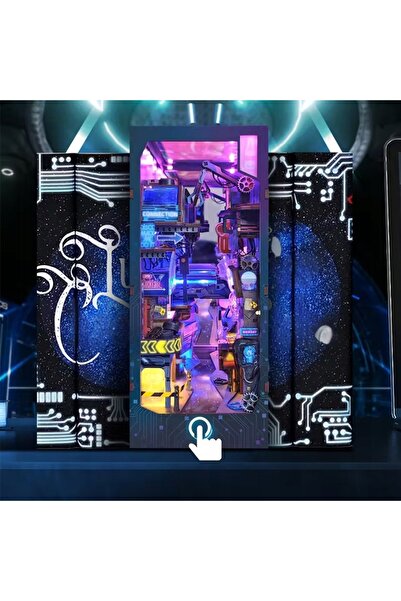 NO BRAND Set puzzle 3D LED antistres: Kit model DIY pentru căsuță de păpuși ș...