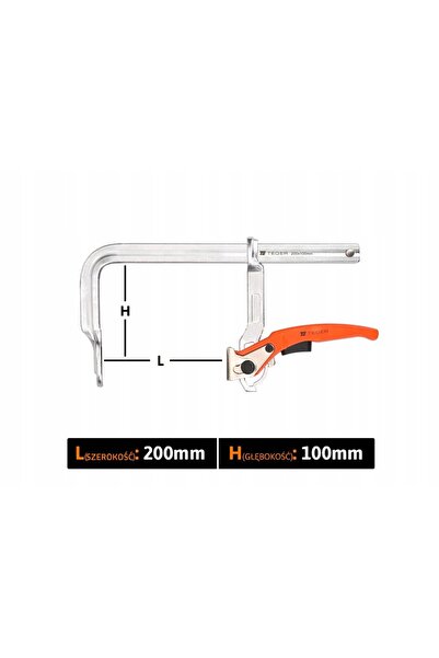 NO BRAND Clemă cu pârghie 100x200mm Fixare rapidă Oțel HCS Teger