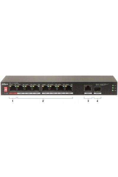 DAHUA SWITCH POE PFS3110-8ET1GT1GF-96 SWITCH SFP cu 8 porturi