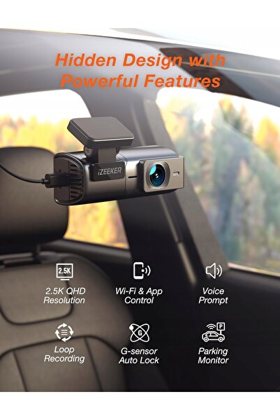 NO BRAND Cameră auto DVR Wifi 2.5K 1440P Mini Dash Cam