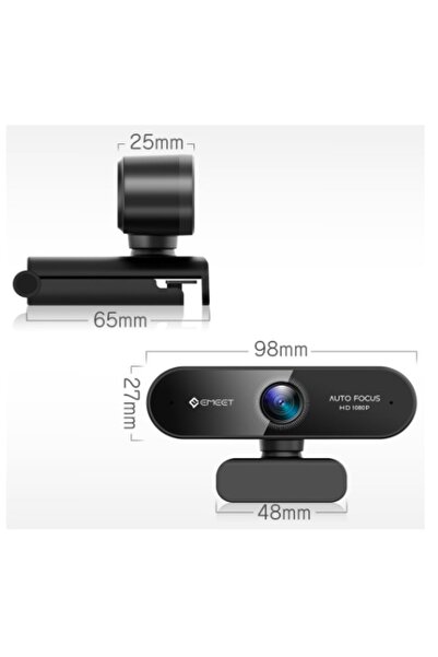 NO BRAND Cameră web Full HD 1080p cu autofocus și microfon dublu