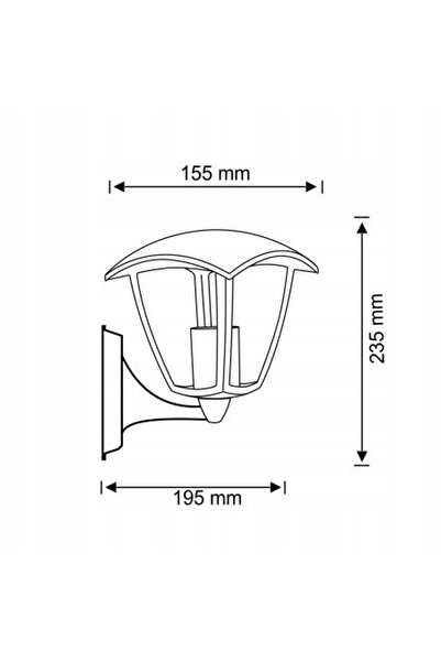 NO BRAND Lampă de perete pentru grădină, neagră, E27 12W, Polux