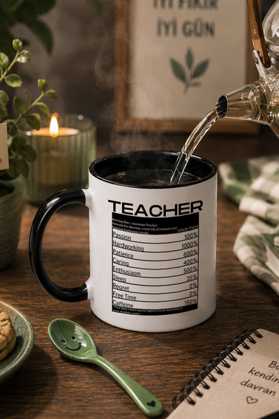 qoeuyl boutique Teacher Printed Mug - Fun Gift for Teachers - Black Mug with ...
