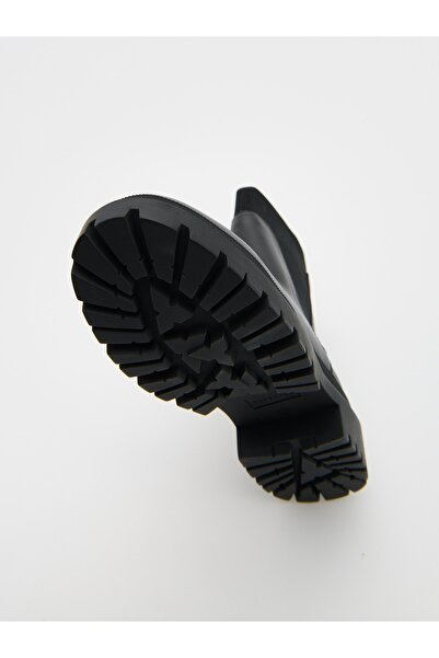 NO BRAND Ghete din piele negre, până la gleznă, plate, clasice, netede, Reser...