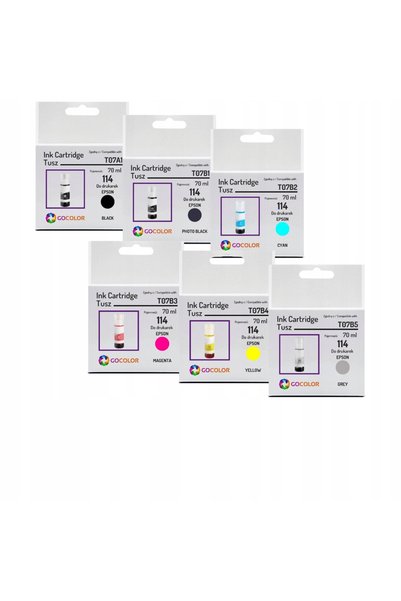 NO BRAND Set de 6 cerneală nouă 114 T07B T07A pentru Epson Ecotank Et-8500 Et...