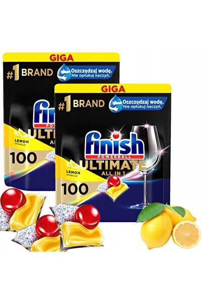 NO BRAND Capsule Finish Ultimate pentru mașina de spălat vase, parfum de lămâ...