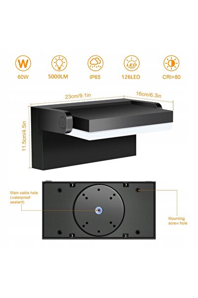 NO BRAND Proiector LED de exterior 60W Ledmo 5000 Lm