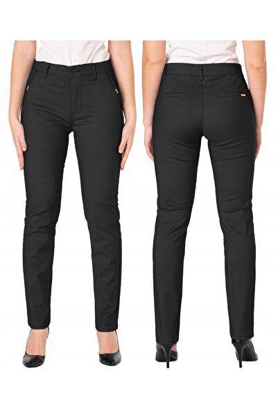 NO BRAND Pantaloni eleganți negri de damă, mărime mare, formali, din bumbac, ...