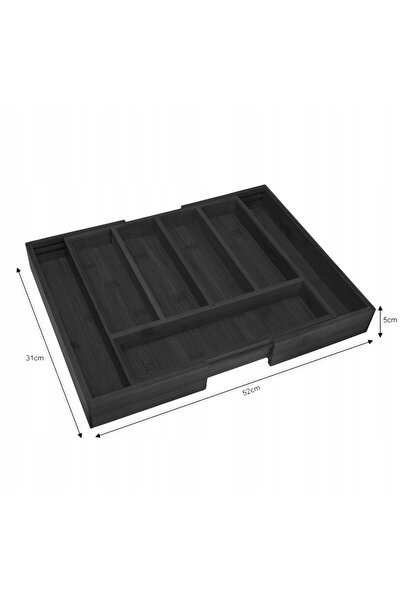NO BRAND Organizator extensibil din bambus pentru tacâmuri, pentru sertar