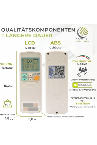 NO BRAND Telecomandă universală Wellclima Wec-Dk2 pentru aparatul de aer cond...