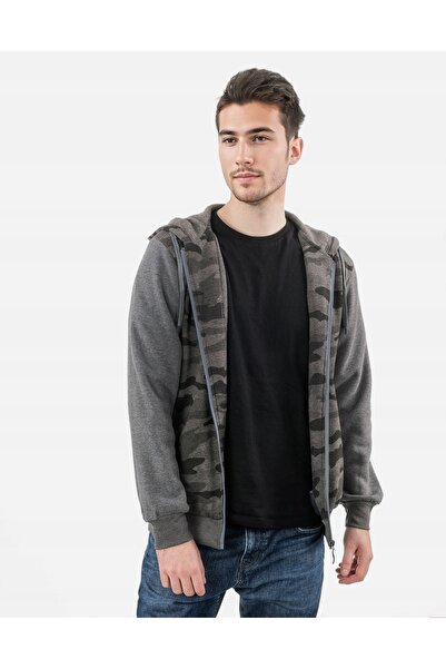 NO BRAND Hanorac bărbătesc cu glugă, culoare camuflaj, tip pulover 2320-01 R L