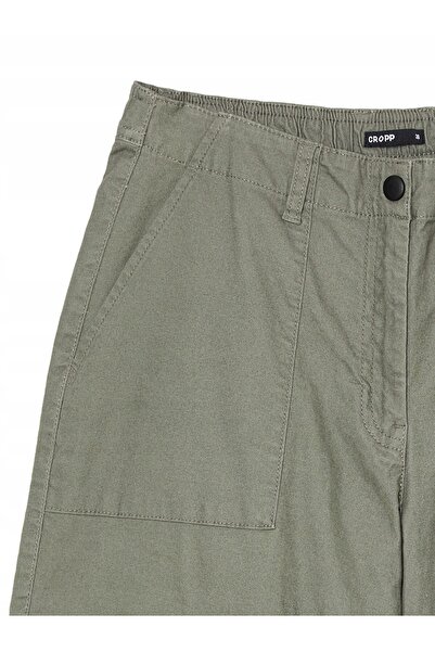 NO BRAND Pantaloni clasici lungi, drepți, din bumbac, verzi, cu talie joasă, ...