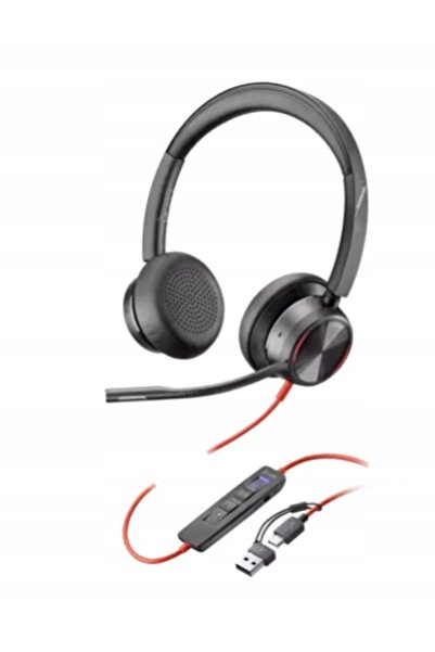 POLYPHASER Căști stereo Poly Blackwire 8225 USB-C cu ANC și microfon + adaptor