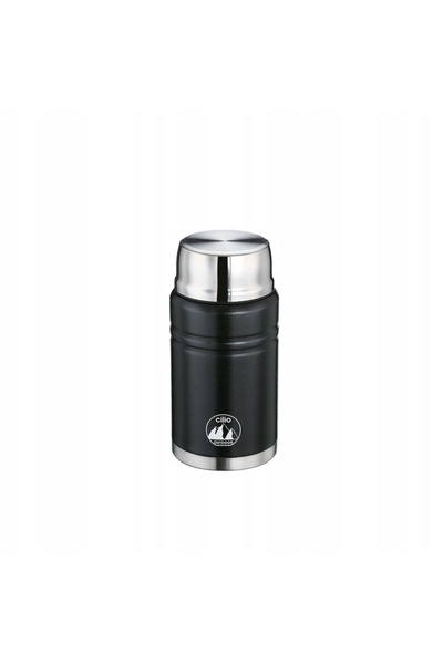NO BRAND Termos pentru prânz cu lingură pliabilă 0,5 L Negru Cilio