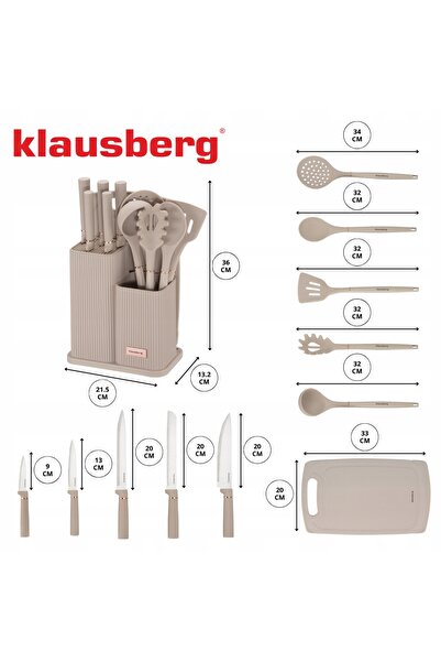 Klausberg Set de cuțite în bloc KITCHEN SET DESKA MODERN 5 piese