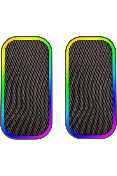 NO BRAND Boxe PC RGB Bluetooth Aux 12W Stereo Negre