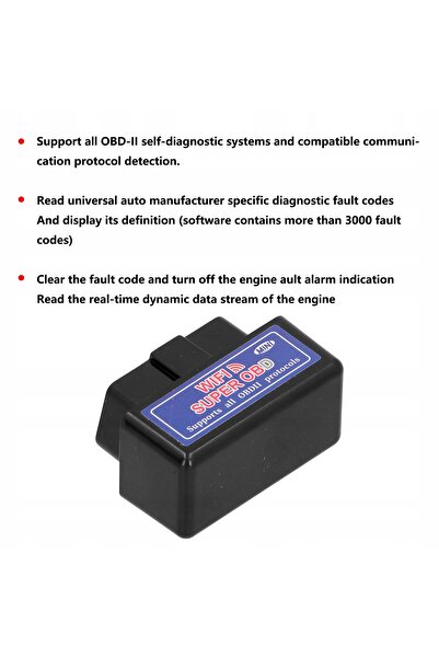 NO BRAND Scanner OBD2 12V mini tester auto ELM327 WiFi v1.5 pentru Windows XP