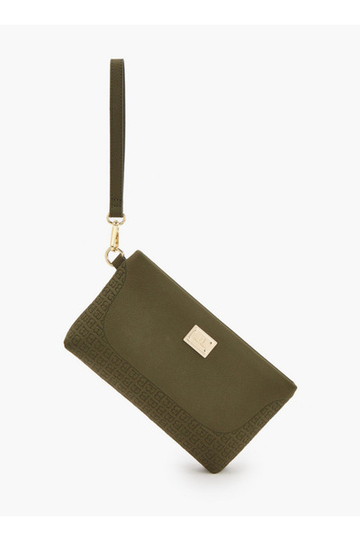 Flora Bella by Shoexpress Embossed Clutch with Detachable Handle