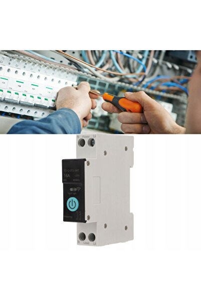 NO BRAND Releu WiFi 16A 230V Tuya Smart, controler pornire/oprire pe șină DIN