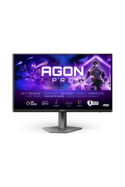 AOCEAN Monitor Aoc Agon Pro Ag276Qzd2 26.7 " 2K QD-OLED 240Hz 0.03ms Gaming