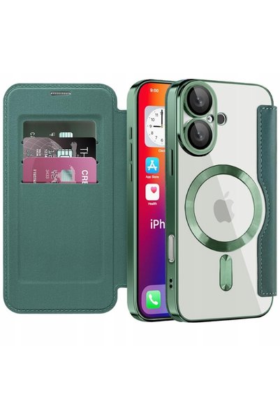 NO BRAND Husă Phoneo Flip cu clapetă RFID pentru Magsafe pentru iPhone 16 Plu...