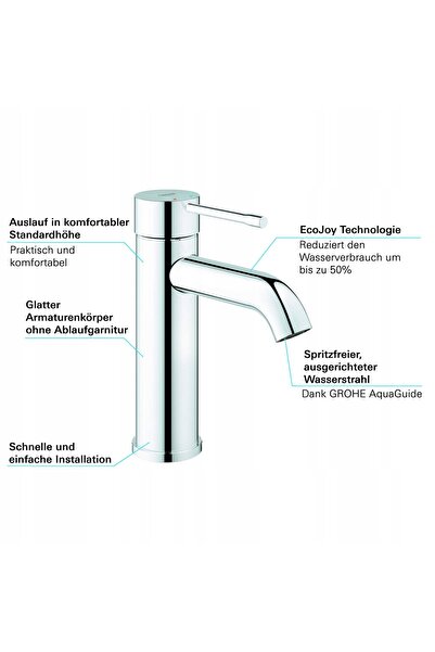 NO BRAND Baterie lavoar Grohe Essence, Crom