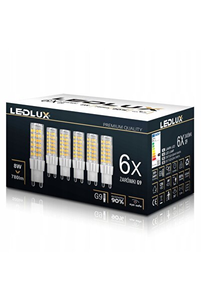 NO BRAND 6x Bec LED G9 8W = 75W Cald Neutru Rece Premium Ledlux Fără Pâlpâire