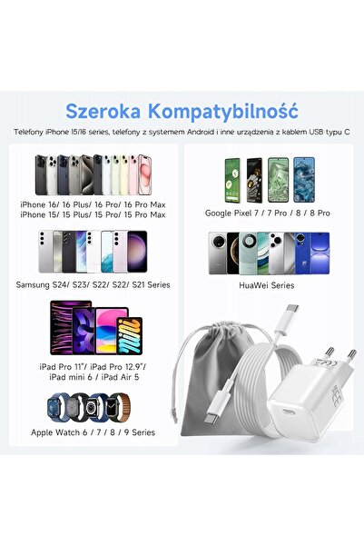 NO BRAND Încărcător rapid de telefon USB-C GaN 33W PD 3.0 Tip-C Alb