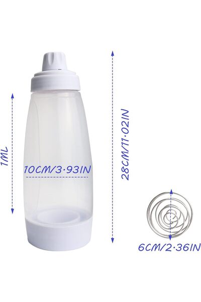 NO BRAND Dozator de aluat de 1L, tip sticlă, cu mixer, pentru clătite, gogoși...