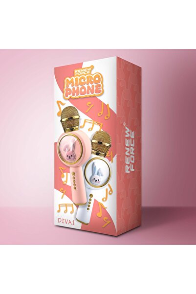 NO BRAND Microfon wireless Force pentru karaoke pentru copii cu Bluetooth