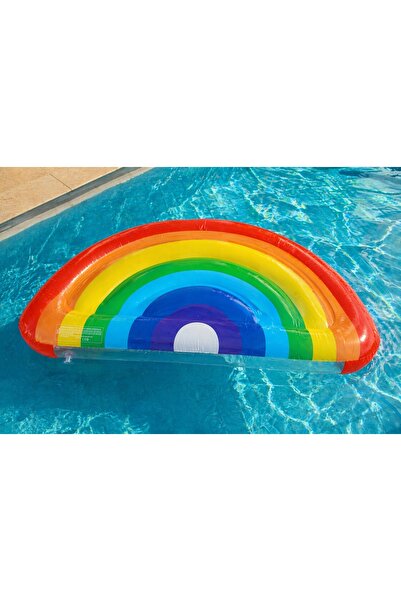 NO BRAND Saltea Gonflabilă Curcubeu 160x90 cm pentru Piscină și Plajă pentru ...
