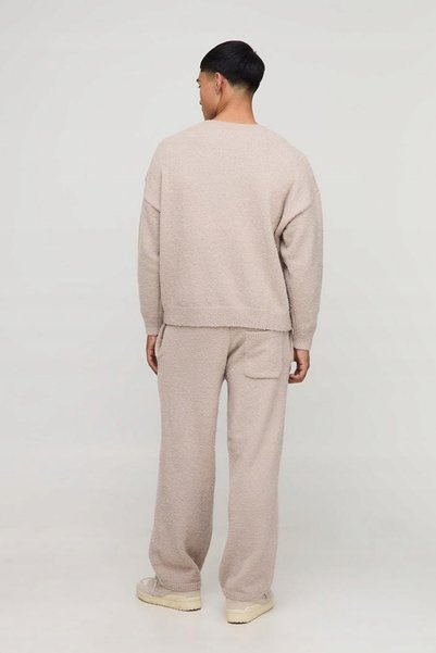 NO BRAND Trening tricotat bej, pulover și pantaloni largi, Boohooman XS
