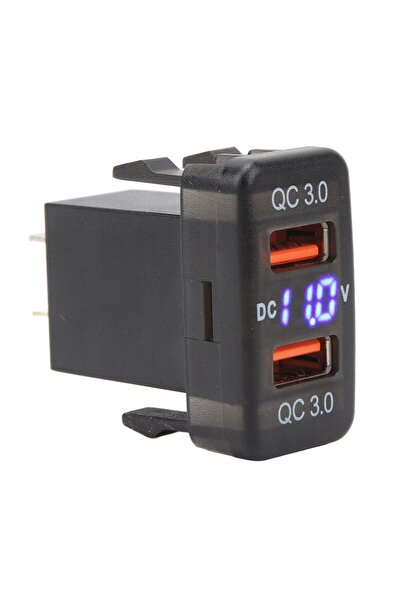 NO BRAND Priză brichetă cu două porturi USB, încărcare rapidă QC3.0, priză 4N