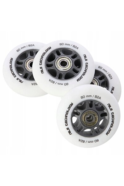 NO BRAND Set de roți de cauciuc pentru role, 80 mm, 8 bucăți + Rulmenți Abec-...