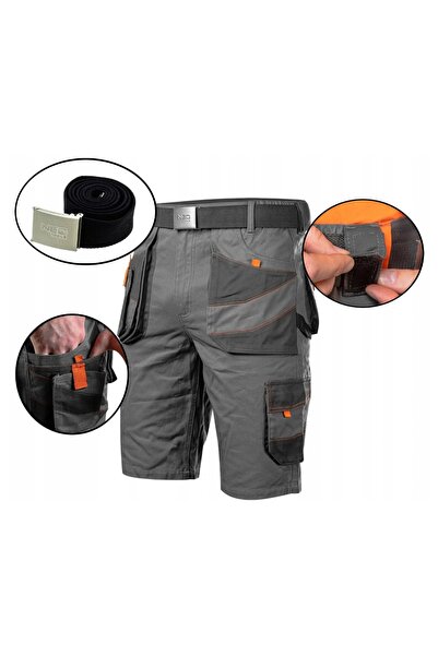 NO BRAND Pantaloni scurți NEO 100% BUMBAC BUCUȚE + CUREA 81-331 R. L/52