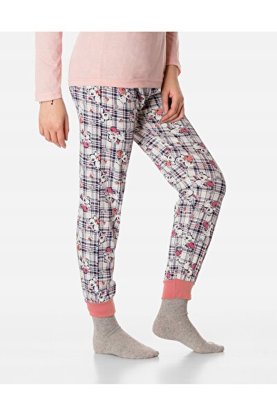 NO BRAND Pijamale subțiri de damă din bumbac, set tricou și pantaloni 13016-1 XL