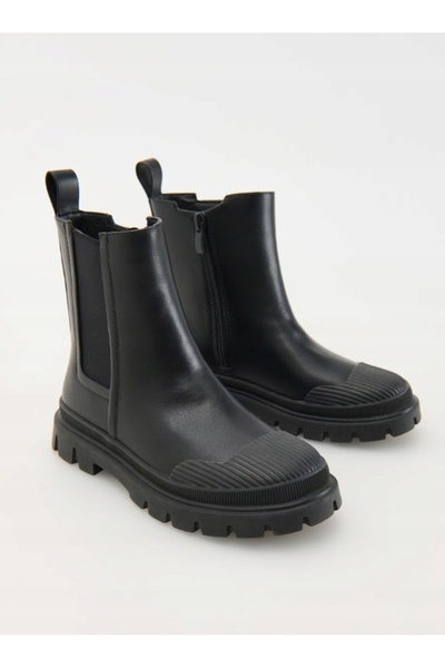 NO BRAND Cizme clasice negre din piele ecologică, cu fermoar, până la gleznă,...