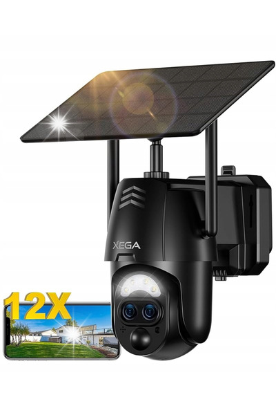 NO BRAND Cameră Solară de Exterior Wifi 2K cu Baterie de 8000mAh și Zoom 12x
