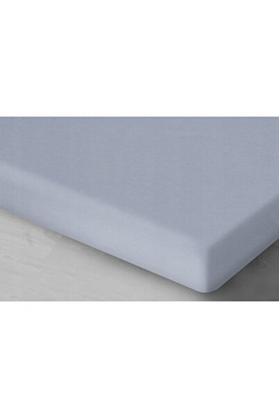 NO BRAND Cearșaf de satin cu elastic 120x200 gri