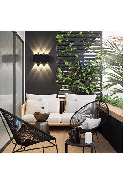 iTin Aplică LED Exterior AX231, 12W, 6 Surse de lumina, Lumină Caldă, Negru