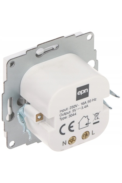 NO BRAND Electro-Plast Nasielsk priză USB de perete albă