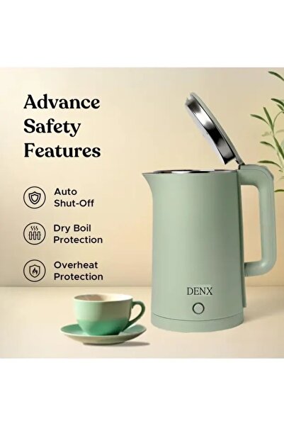 Denx غلاية كهربائية من الفولاذ المقاوم للصدأ DX2096 - سعة 1.8 لتر وقوة 1500 و...