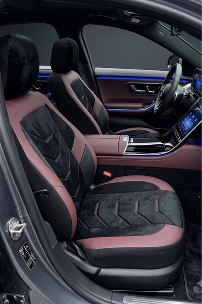 GM-DESIGN غطاء مقعد السيارة الفاخر من سلسلة أرينزا - مجموعة كاملة من 5 قطع