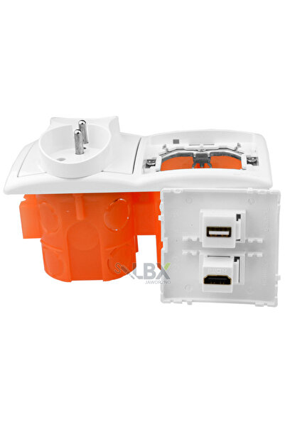 NO BRAND Priză de perete încastrată 1 USB 1 HDMI 2x 230V