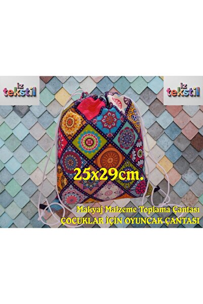 İZ WORTH WEARİNG İZ TEKSTİL Büzgülü Çanta İçi Düzenleyici 25x29cm.Makyaj Çant...