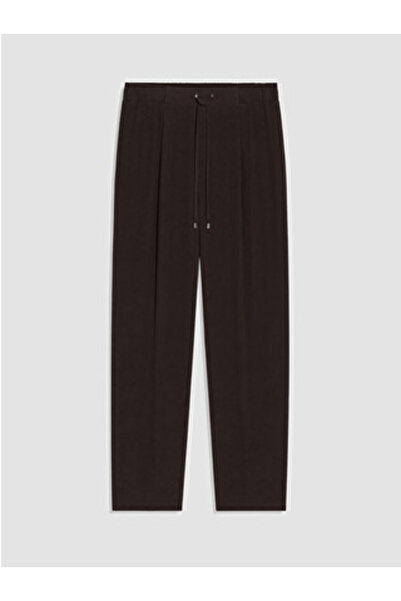 LC Waikiki Brown Elastic Waist Carrot Cut Women's Trousers