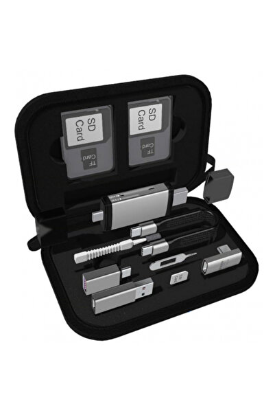 OEM Cititor Карта USB / USB-C OmniLink Pro-002 Пътен, 7 в 1, Сив