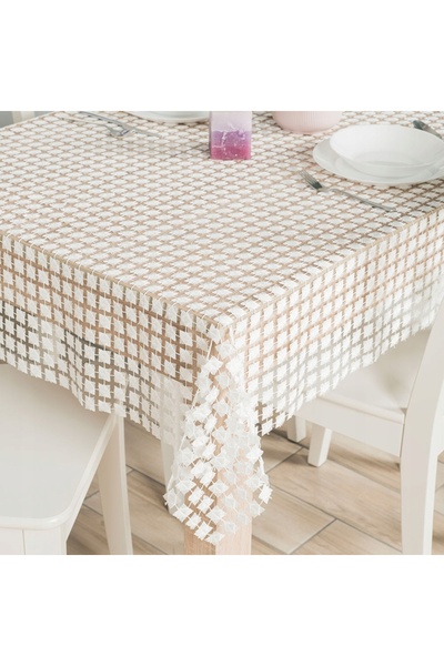 NO BRAND Față de masă elegantă din ghipiurow Jasmina 140x180 alb murdar